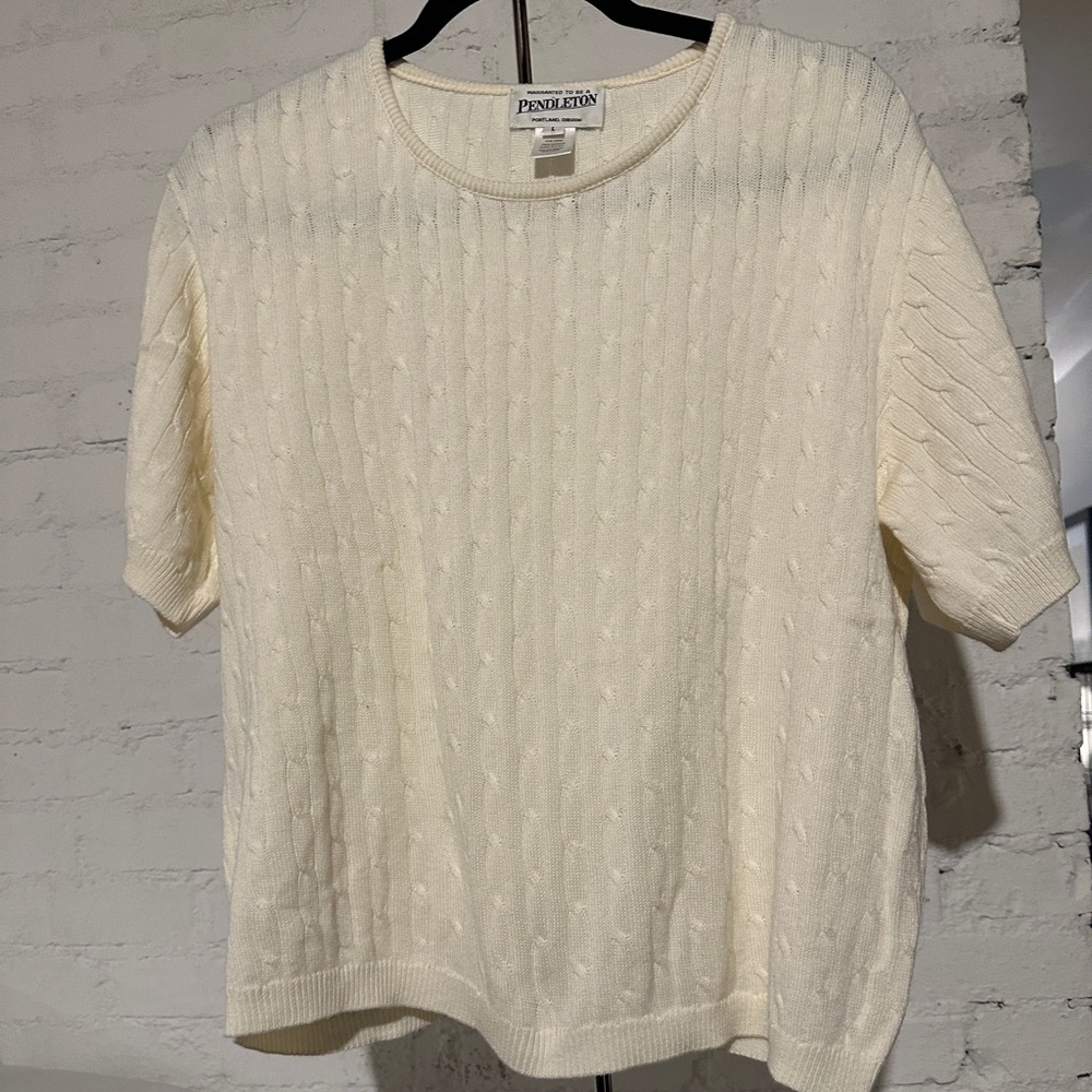 Pendleton 90’s Cable Knit Ribbed Top - image 1